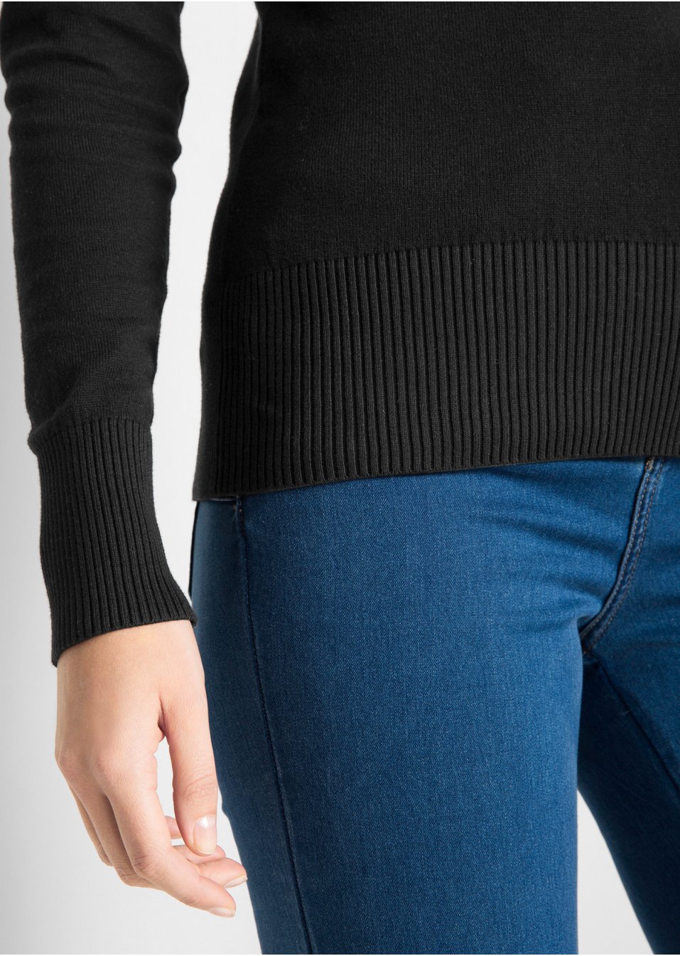 Pull col en V en fine maille