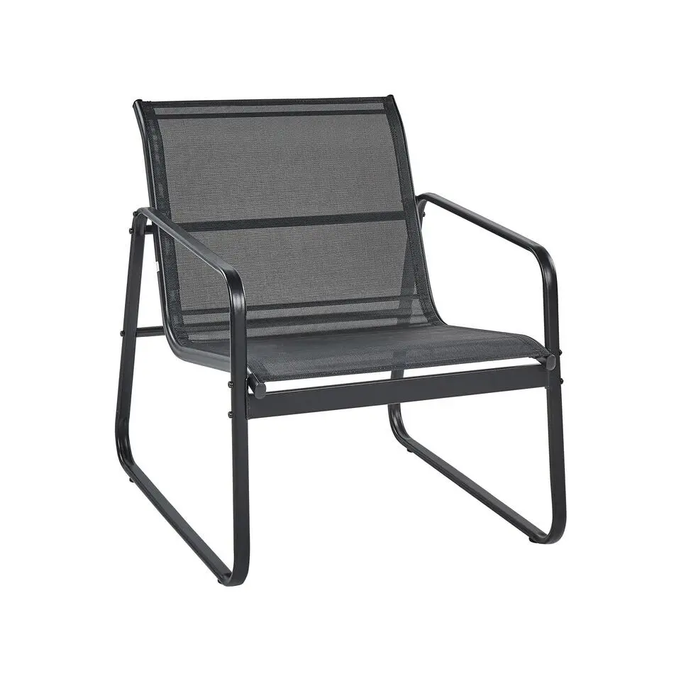 BARREA - Loungeset 4-zits - Zwart - Metaal