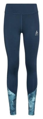 Collant Long Femme Odlo Essential Print Bleu