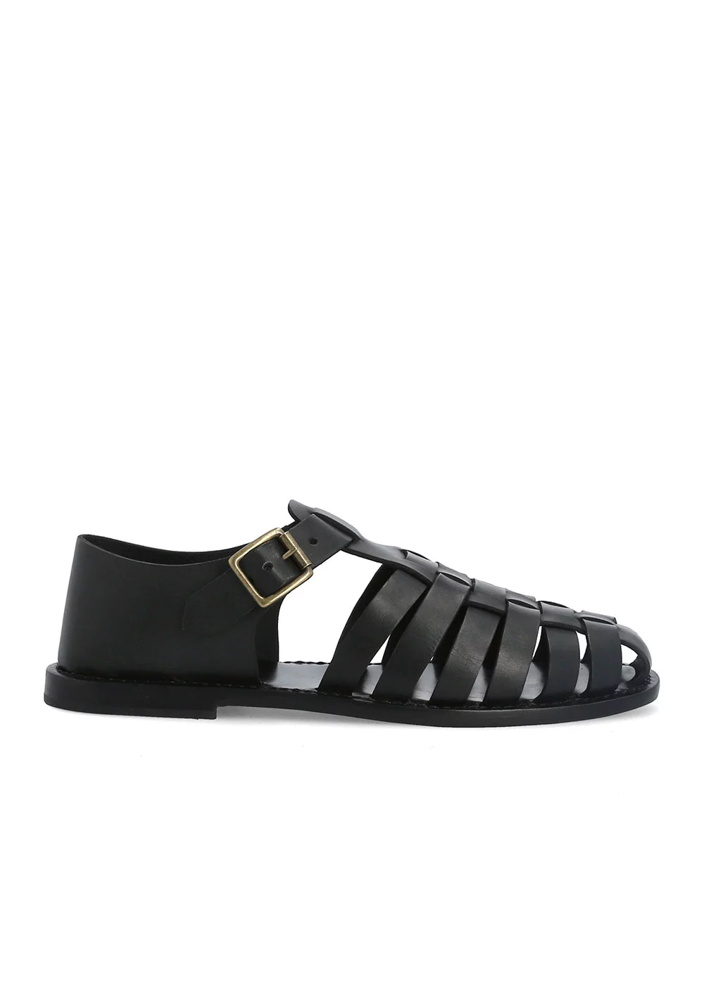SANDALE FISHERMAN CUIR NOIR