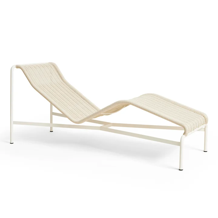 HAY - Palissade Cord Chaise Longue Liegestuhl, cremeweiss