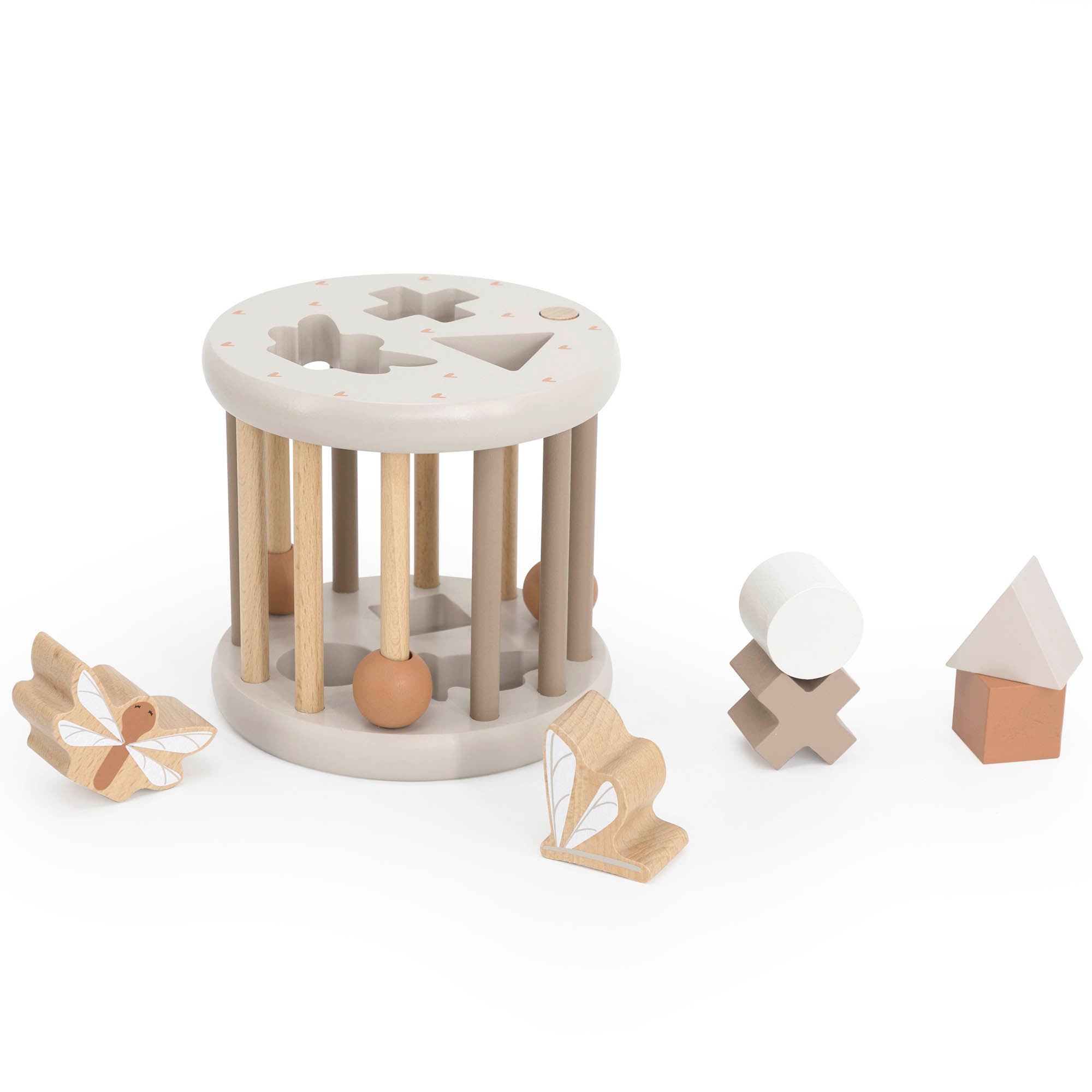 Label Label houten vormenstoof bruin