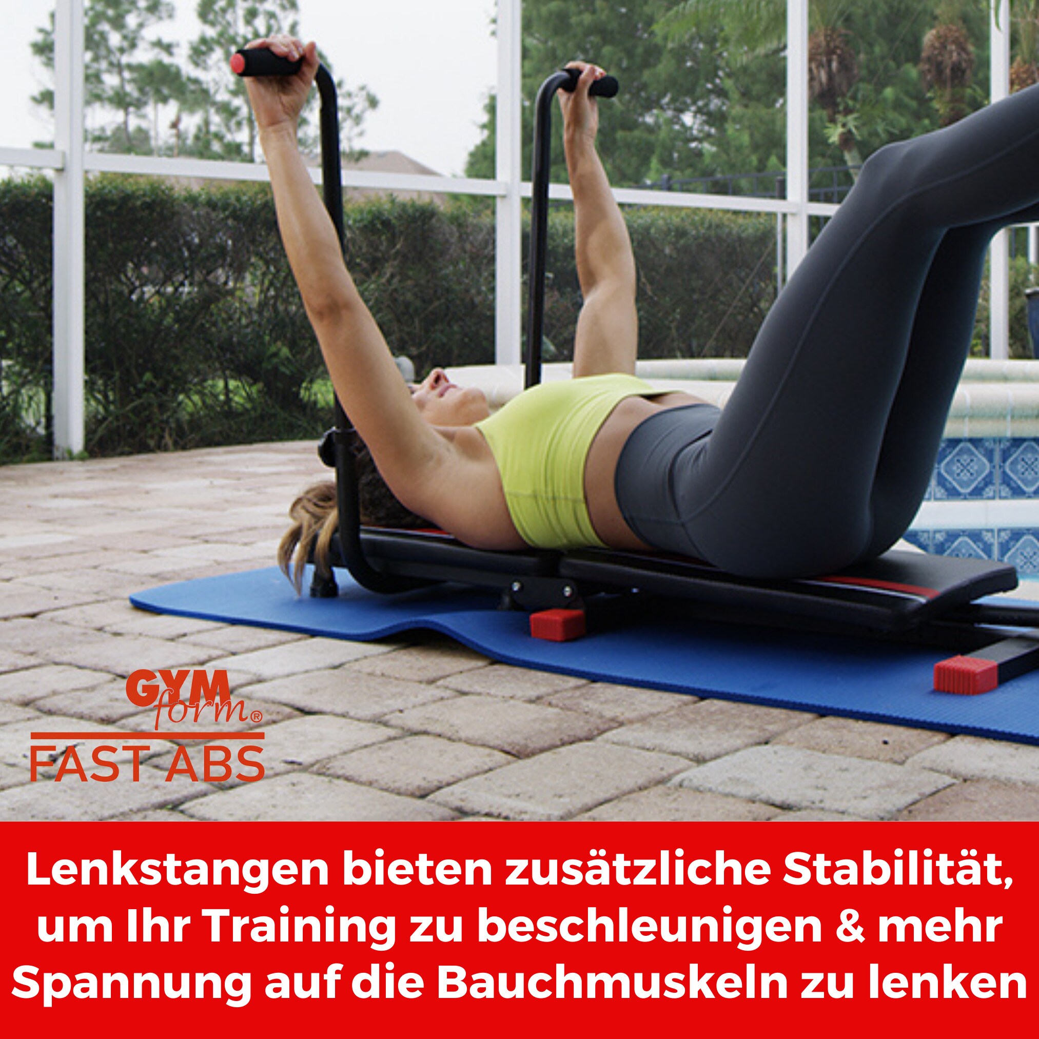 Gymform® Bauchmuskeltrainer - Bauchtrainer Zuhause, klappbar Fast Abs