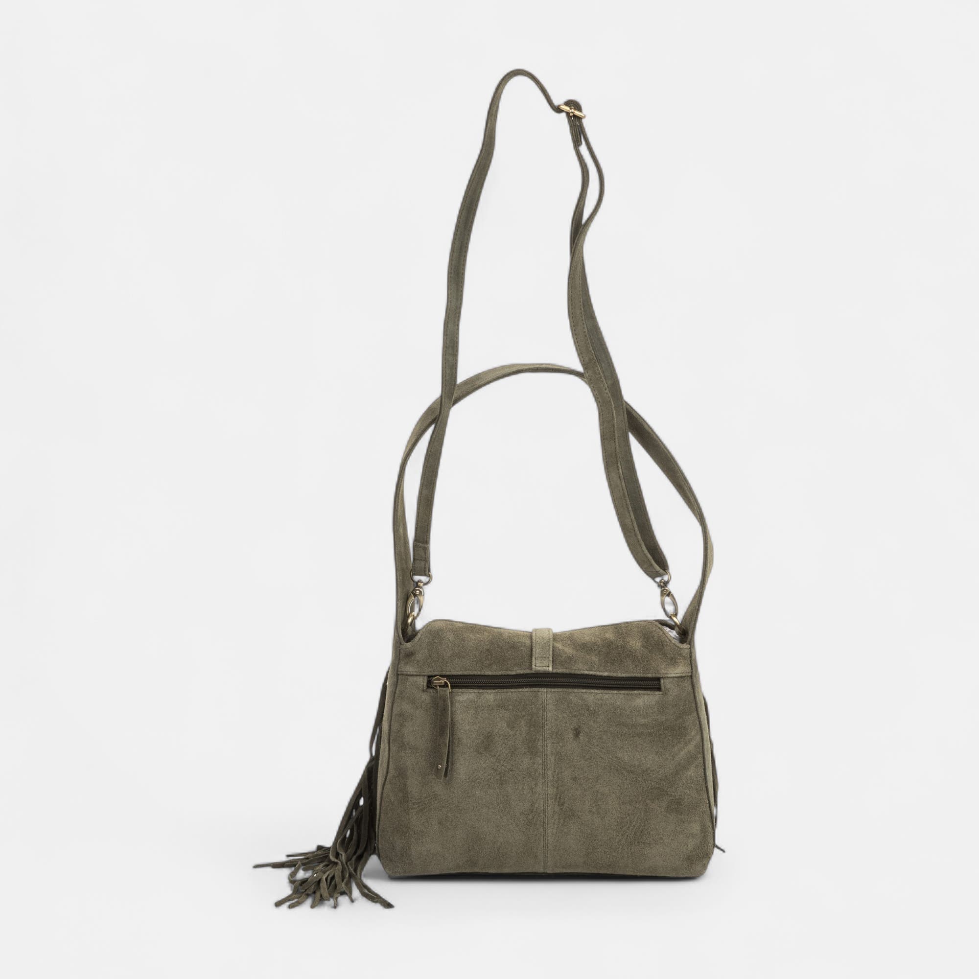 Sac à main en cuir kaki