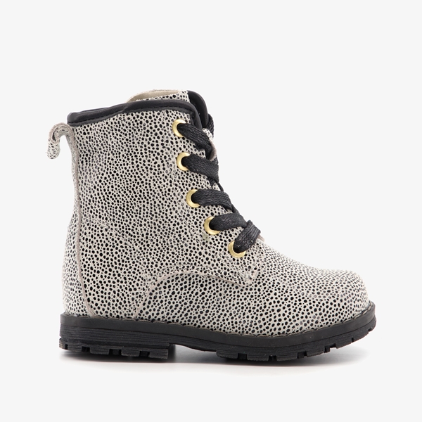 TwoDay leren meisjes veterboots cheetah print