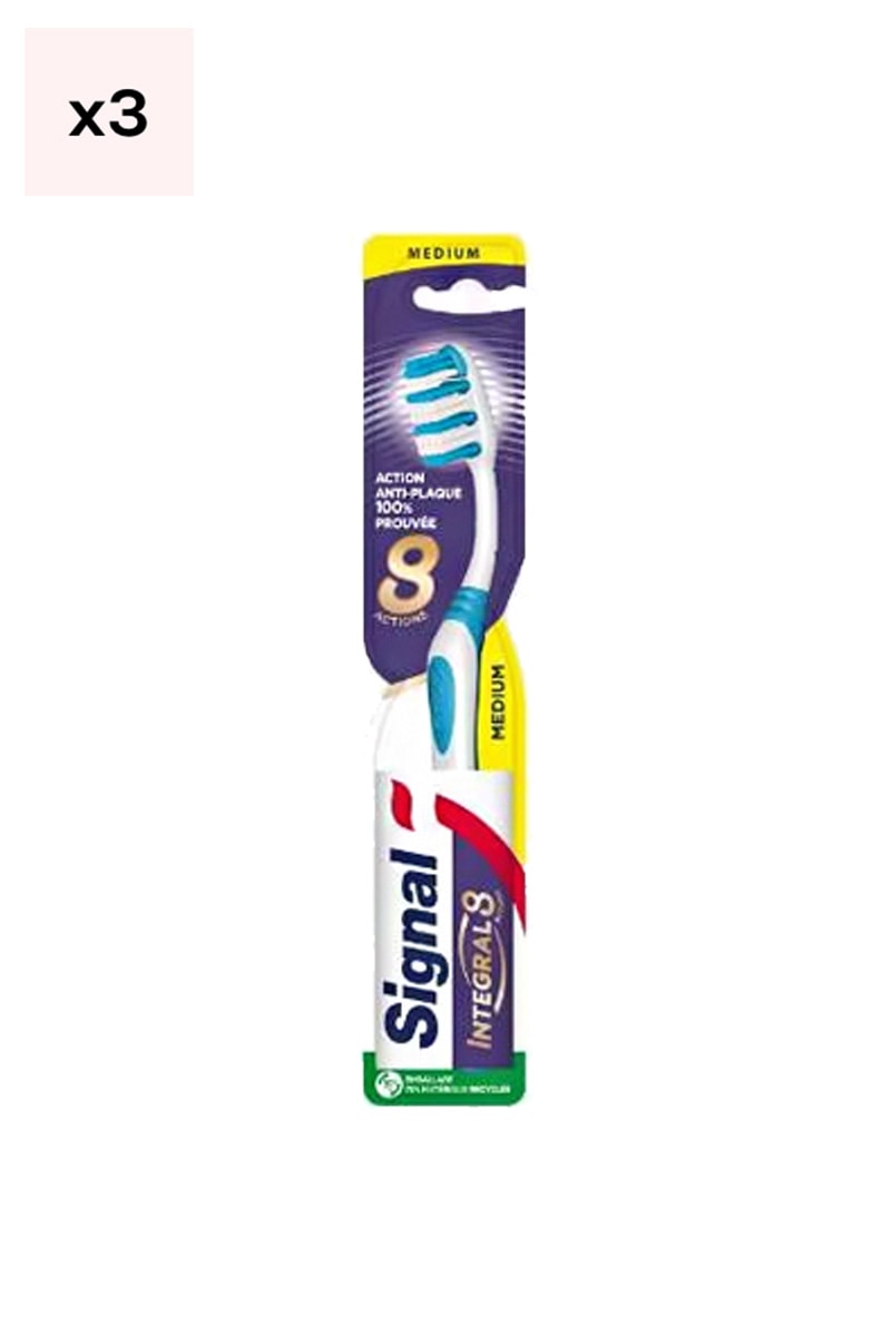 Brosses à dents - Actions medium - Intégral 8 - 3 unités