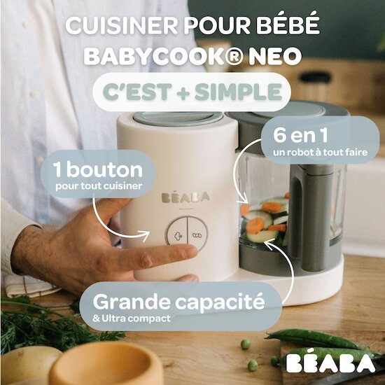 Babycook Néo Robot Bébé 6 en 1   grey-white        de               Béaba