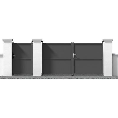 Portail Jardimat aluminuim Tours gris antique - 350 x h.160 cm