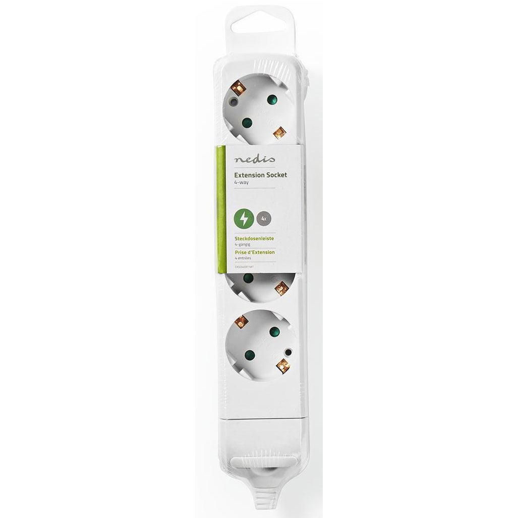 Nedis EXSO400F1WT stekkerdoos 4-wegs wit zonder kabel