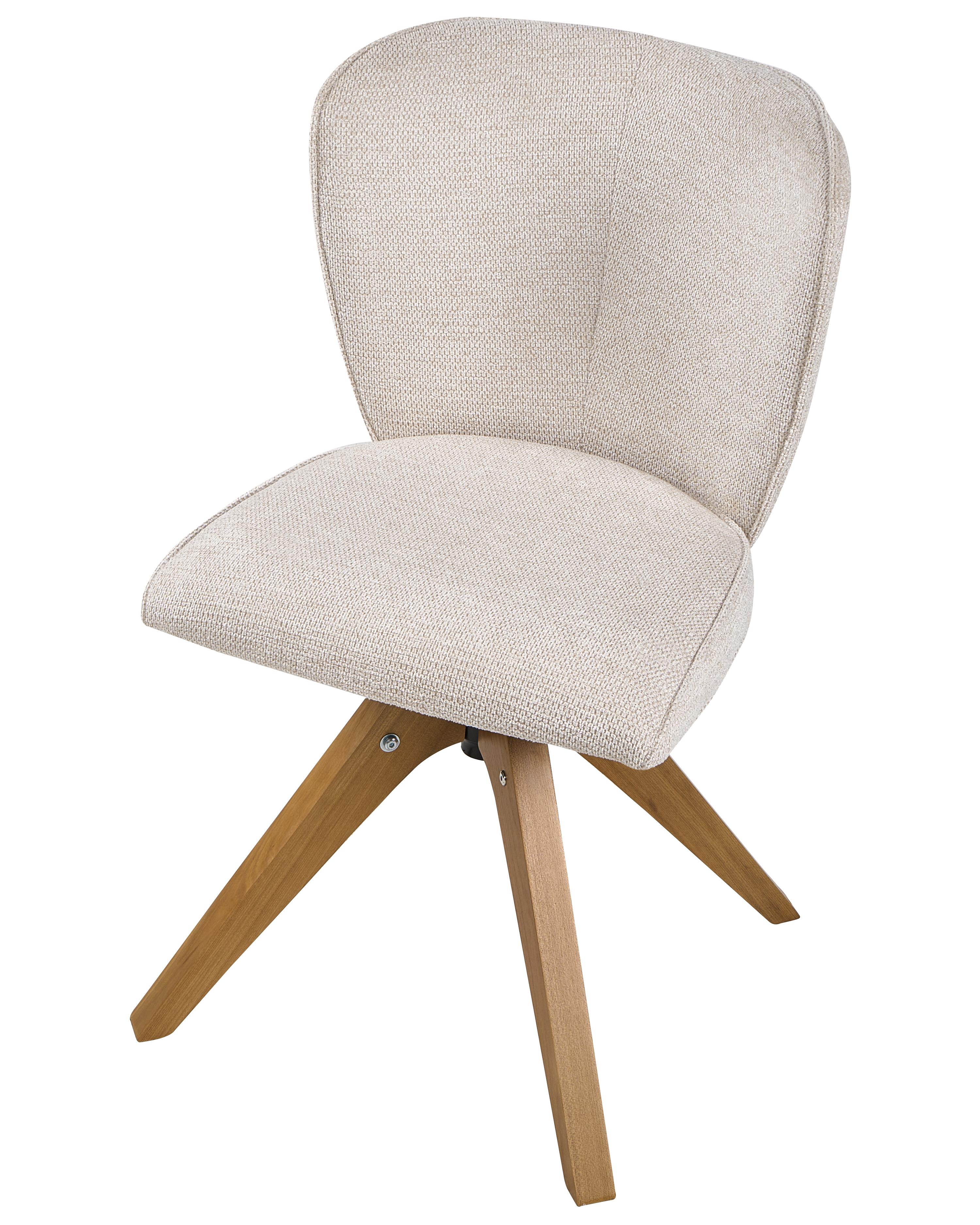 Set van 2 eetkamerstoelen draaibaar COSO Stof Lichtbeige