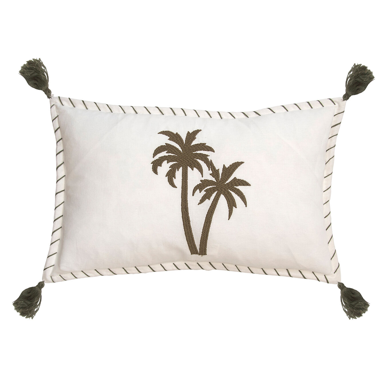 Febronie Housse de coussin Bali brodée écrue - 50x30 cm