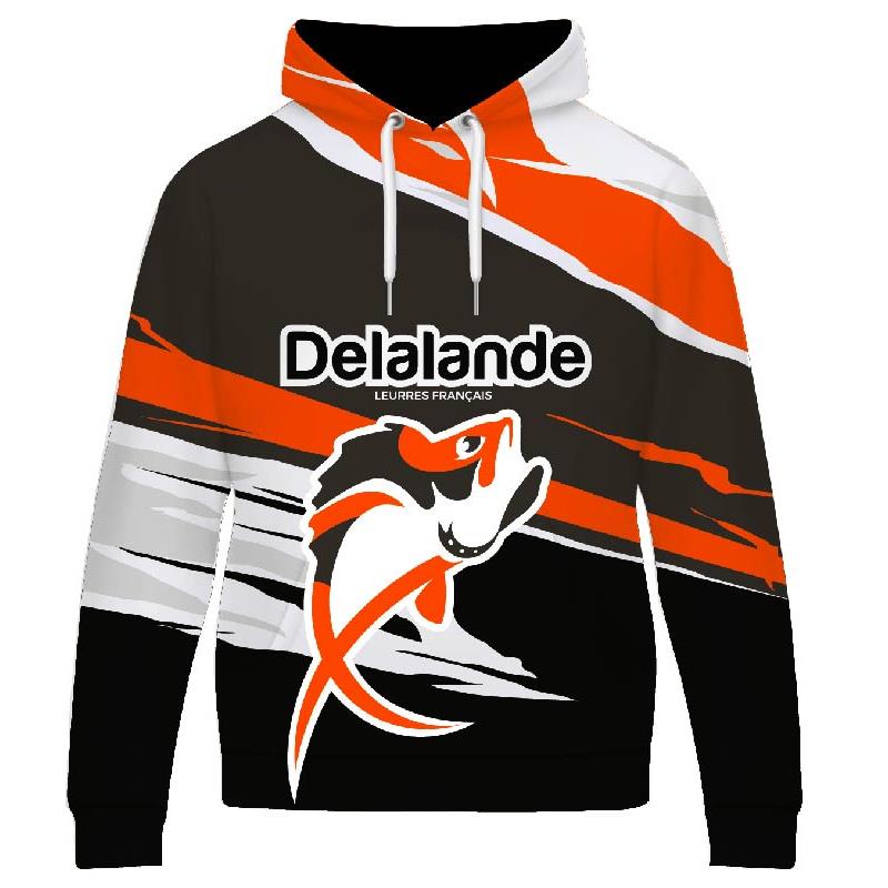 Sweat Homme Delalande Hoodie Soft - Noir/Orange