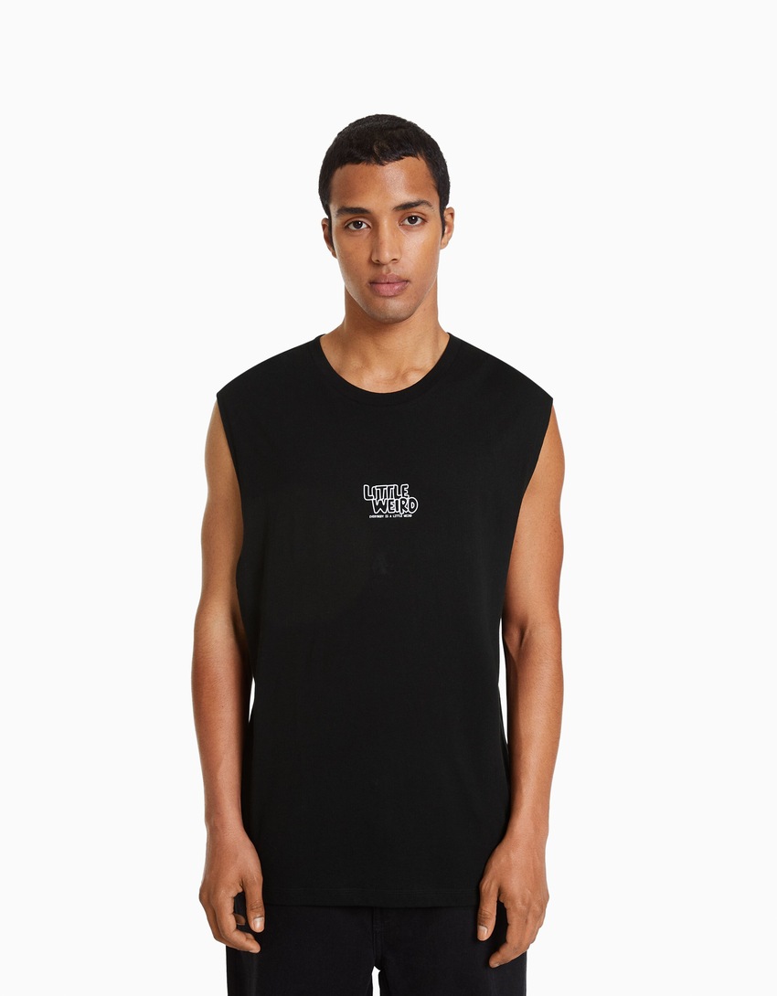 Camiseta sem mangas estilo operário