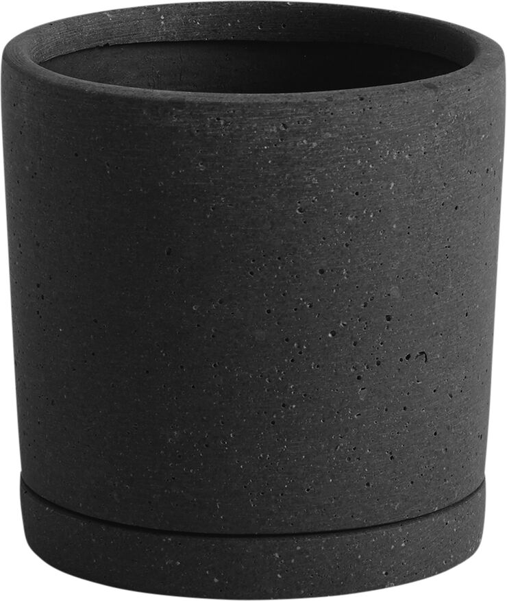 Hay Plant Pot with Saucer-Large-Black Sort