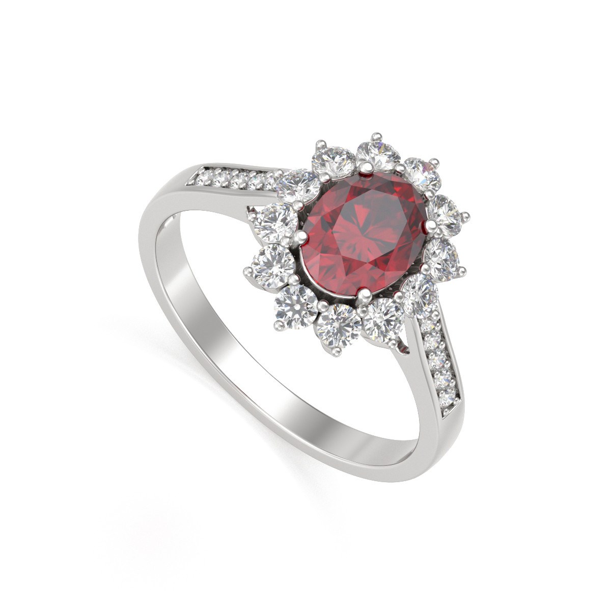 Bague ADEN Rubis et diamants sur Argent 925 2.92grs