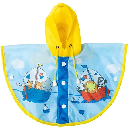 Heless 1172 - Regen-Cape für Puppen im Design Segelfreunde, wasserdicht, Größe 28 - 35 cm