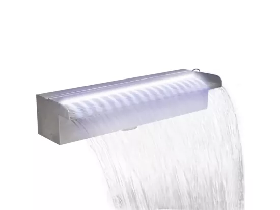 Lame d'eau rectangulaire à LED 45cm en acier inoxydable pour piscine