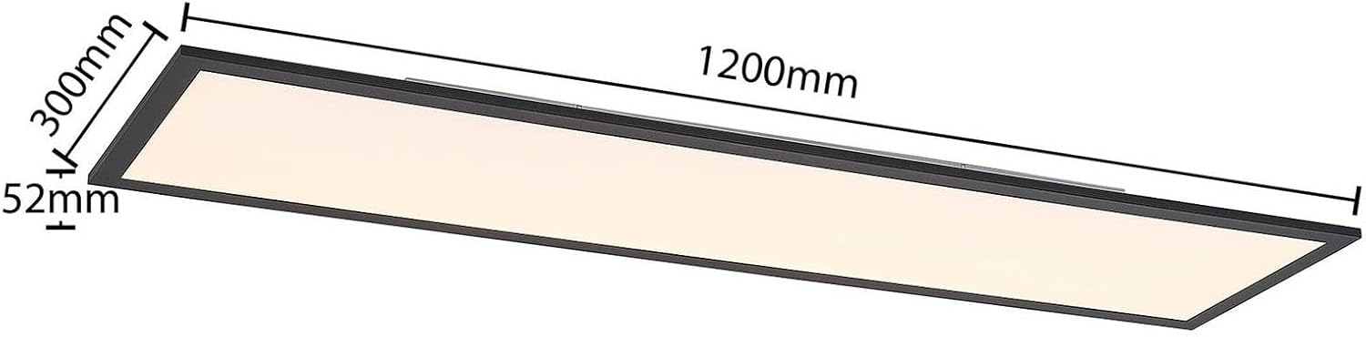 Lindby LED Panel Nelios dimmbar mit Leselampe (Modern) in Schwarz aus Aluminium (1 flammig,) - Bürolampe Deckenlampe Deckenleuchte Lampe Wohnzimmerleuchte