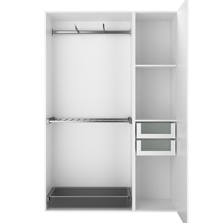 Tiroir intérieur avec façade verre blanc GoodHome Atomia H. 17 x L. 43,7 x P. 45 cm