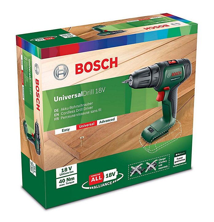 Perceuse visseuse sans fil Bosch UniversalDrill 18V-EC (sans batterie)