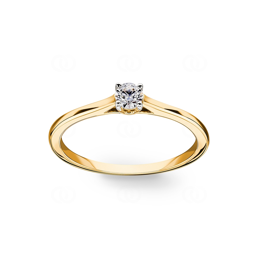 0.15ct Diamant Solitärring 750/18 K Gelbgold
