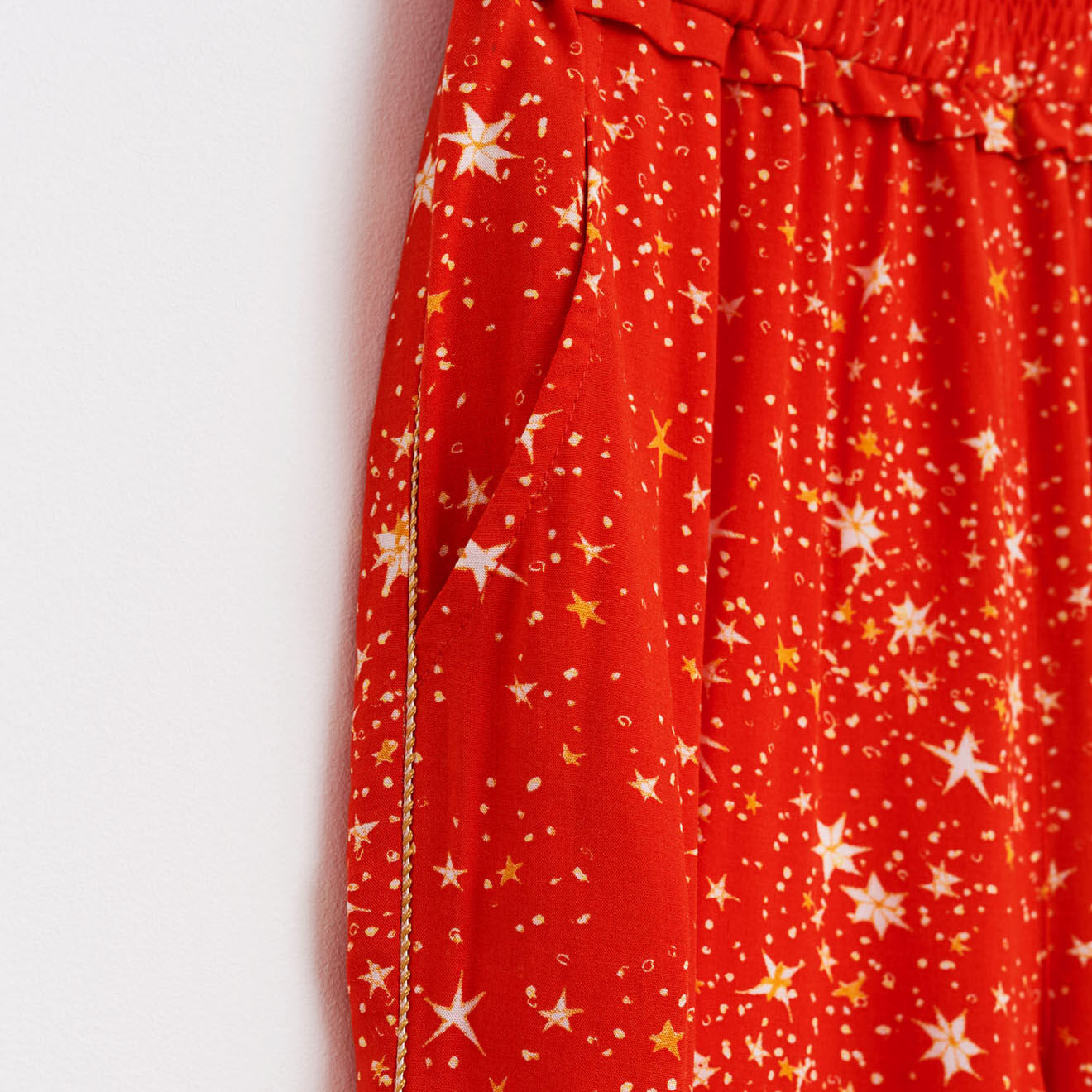 Bellerose Pantalon fluide April imprimé étoile rouge