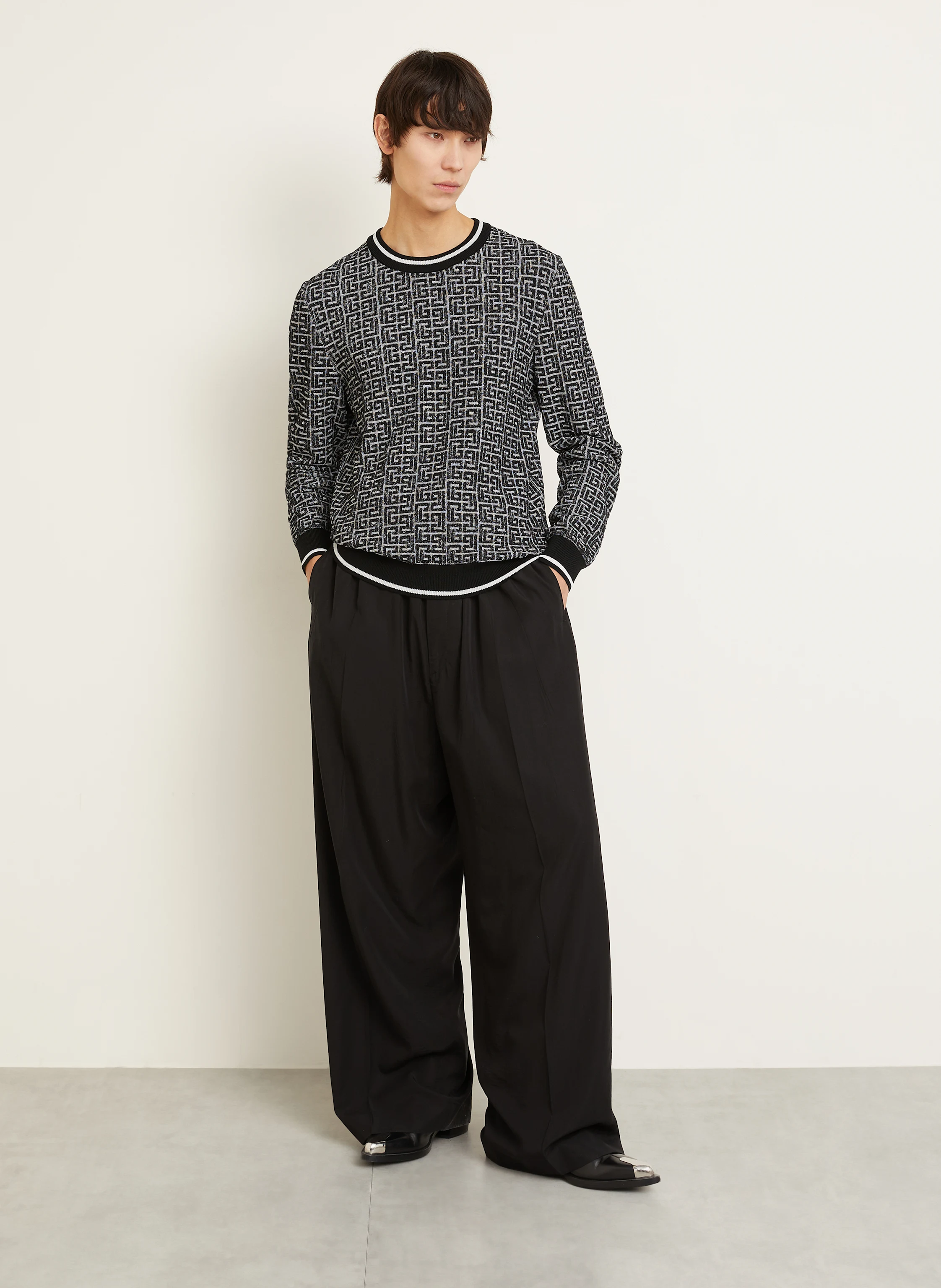 BALMAIN Pullover mit Leinen