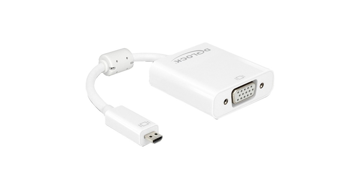 DeLOCKmicro-HDMI naar VGA adapter  (Wit)