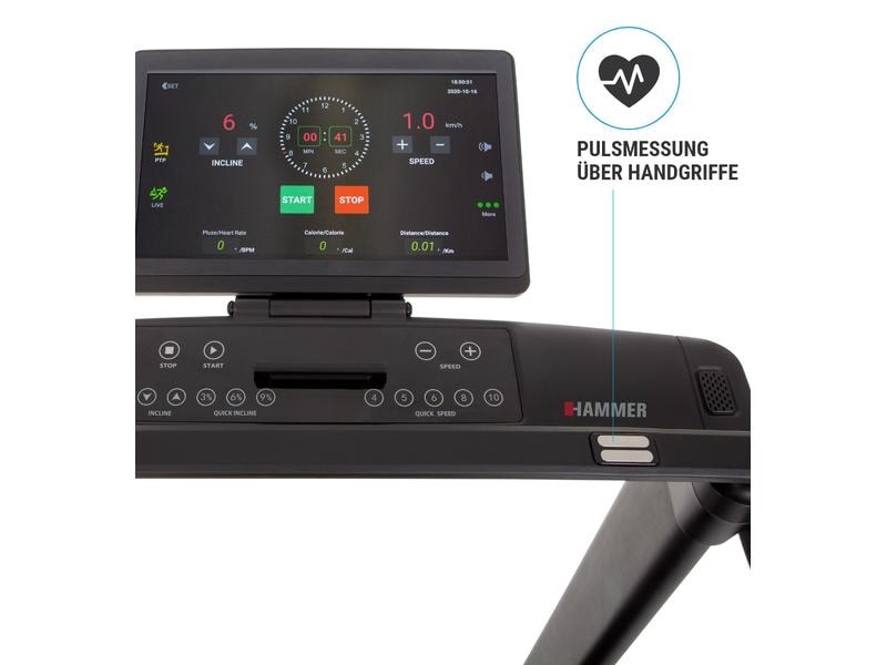 HAMMER Laufband Q. Vadis 10.0 Modernes Laufband mit integriertem Display