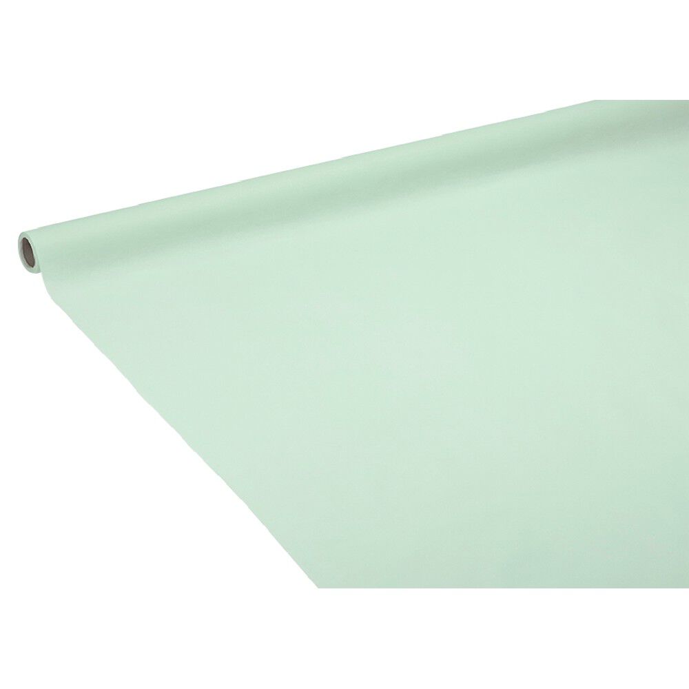 Nappe en papier voie sèche effet tissu vert d'eau 4 m