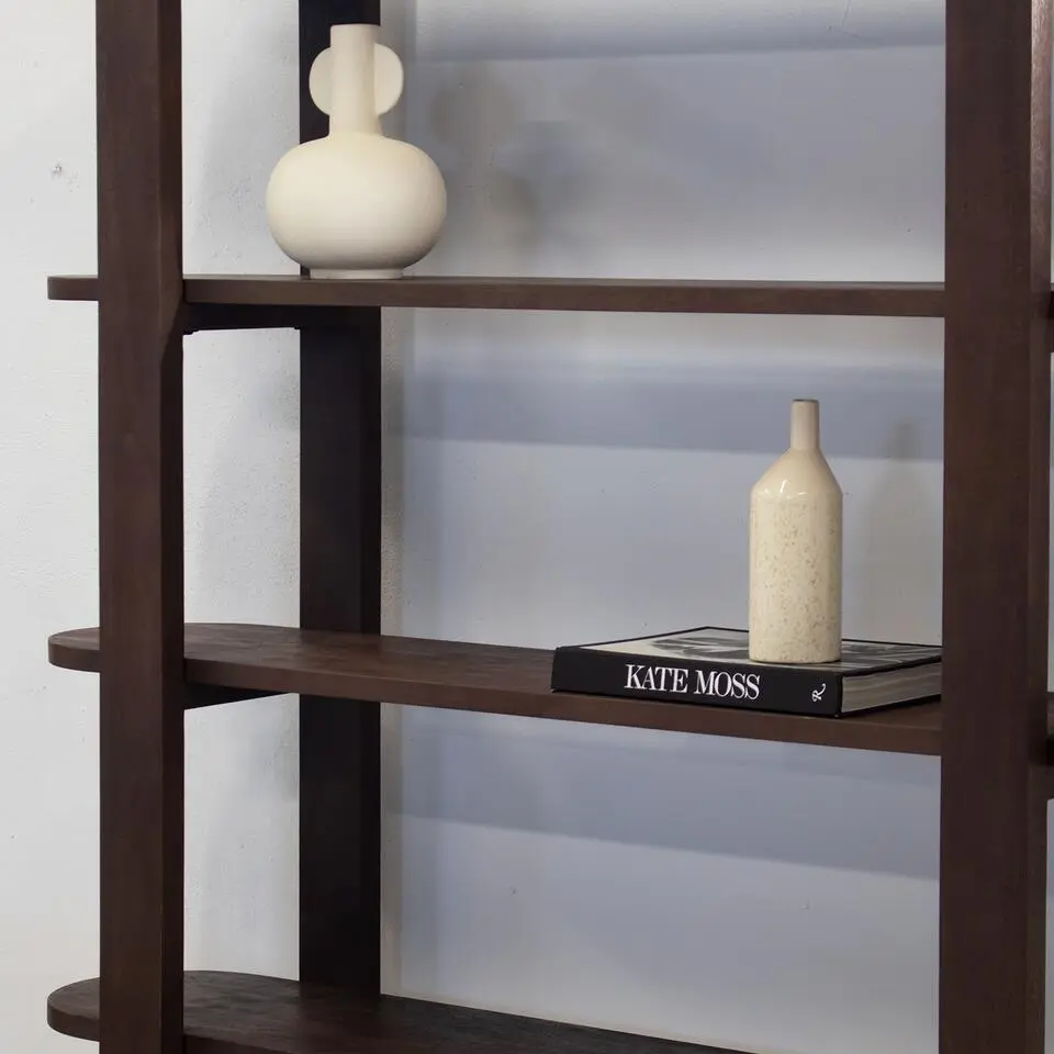 Wandkast Bruin - 160x38x190cm - Mangohout - Kast Luuk