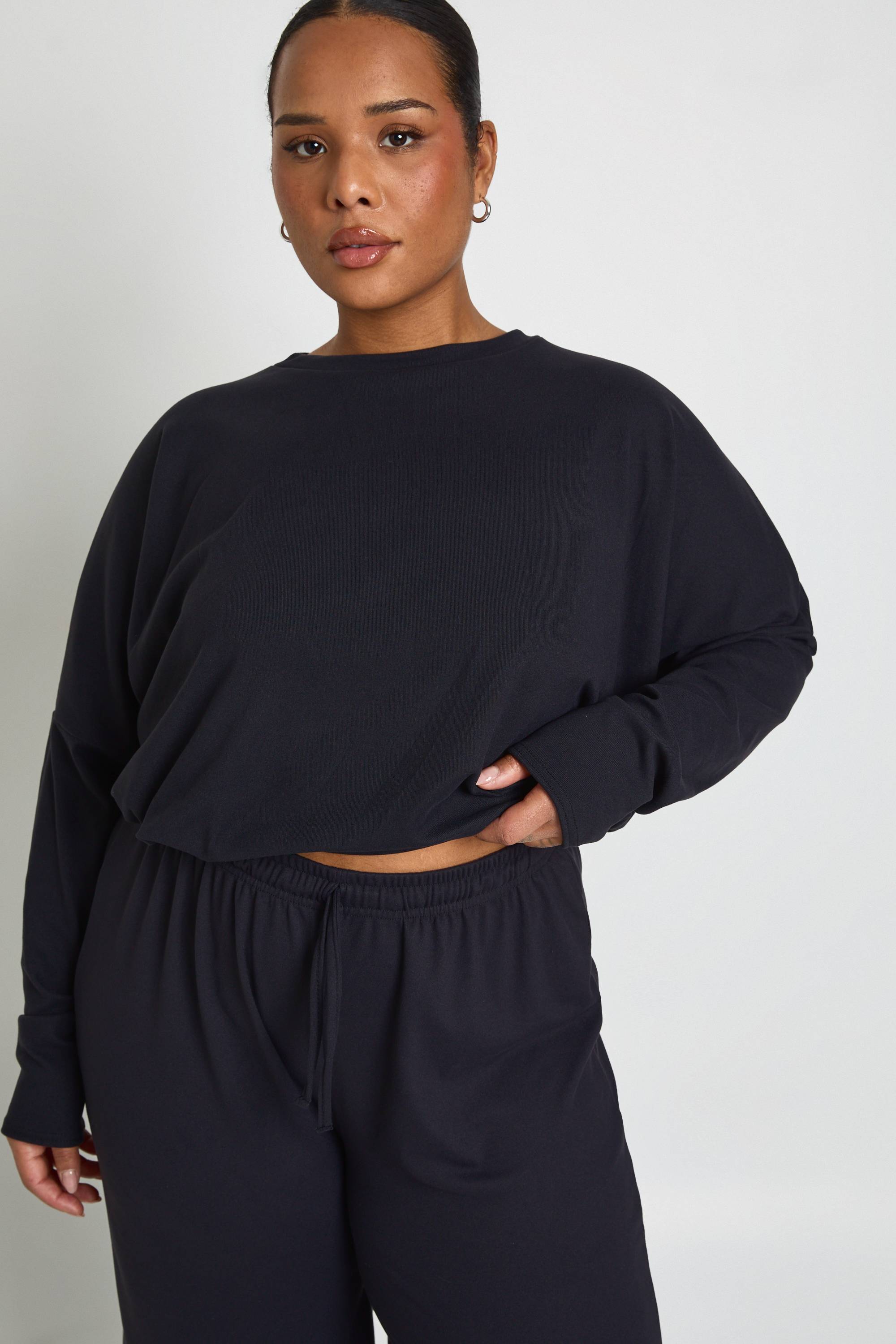 boohoo Plus Ensemble haut à manches longues batwing ultra doux et pantalon coordonné