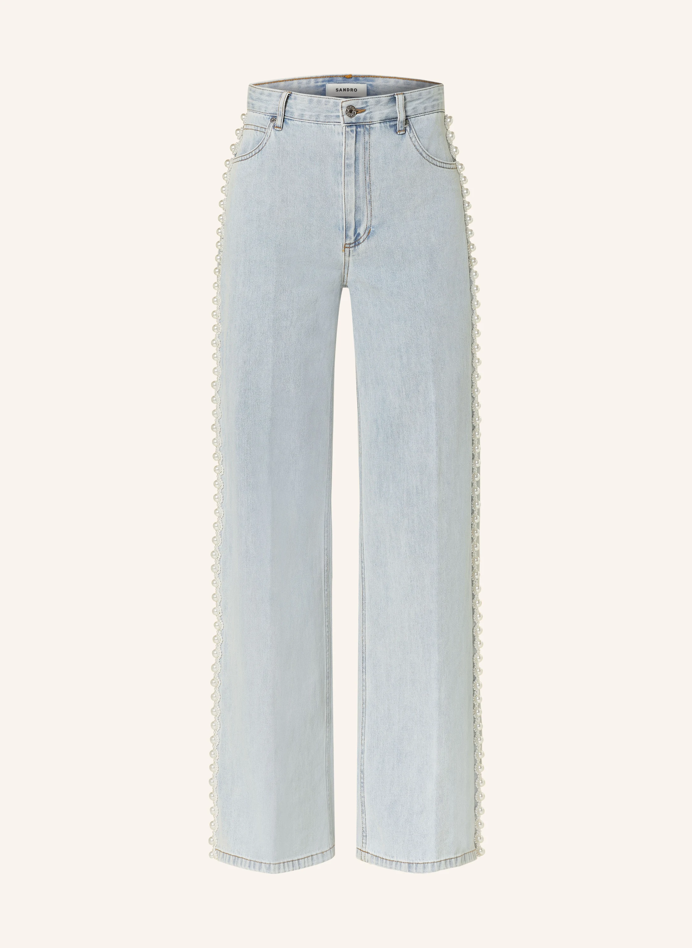 SANDRO Straight Jeans mit Schmucksteinen