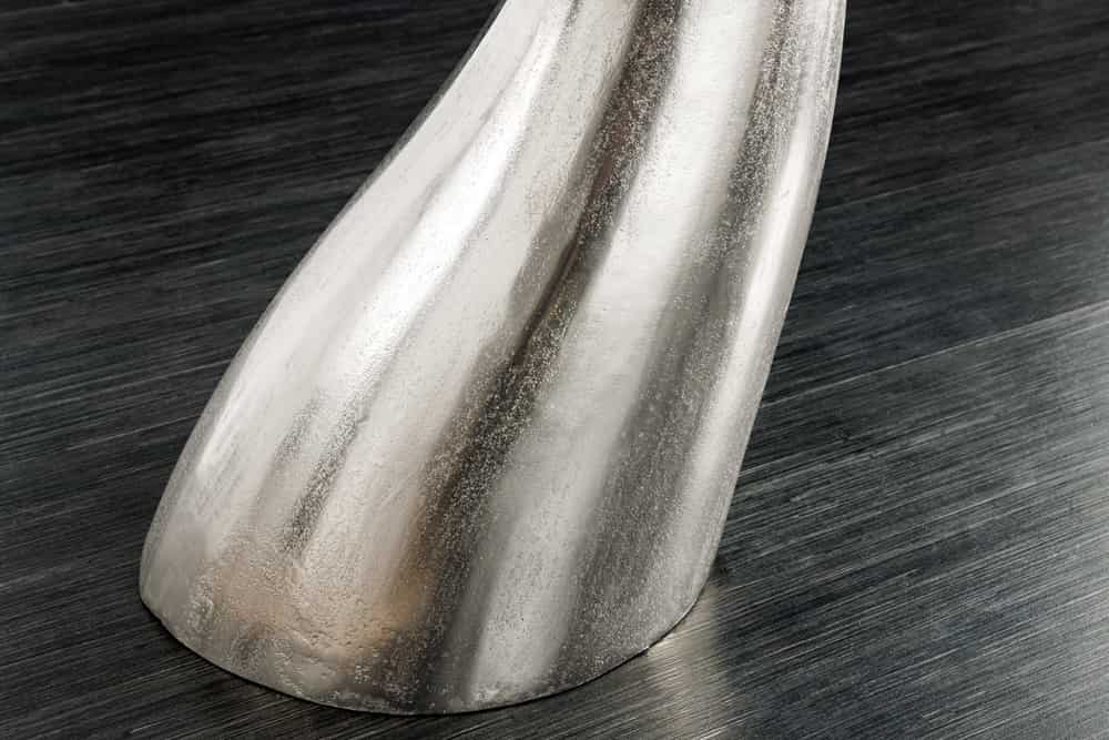 Design Beistelltisch WILDLIFE Walflosse 60cm silber Metall handmade