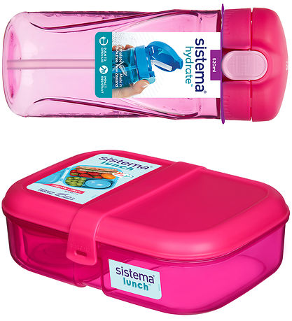 Sistema Madkasse m. Drikkedunk + K?letaske - Pink/Lilla
