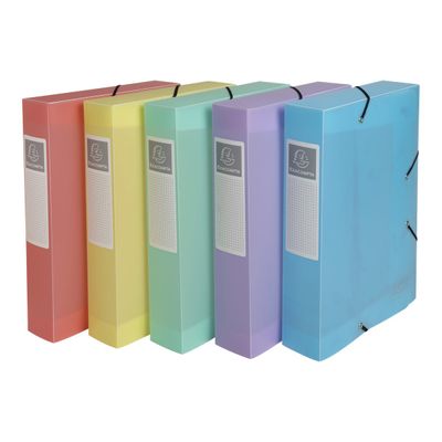 Exacompta Chromaline Pastel - Boîte de classement plastique (livrée à plat) - dos 60 mm - disponible dans différentes couleurs pastels