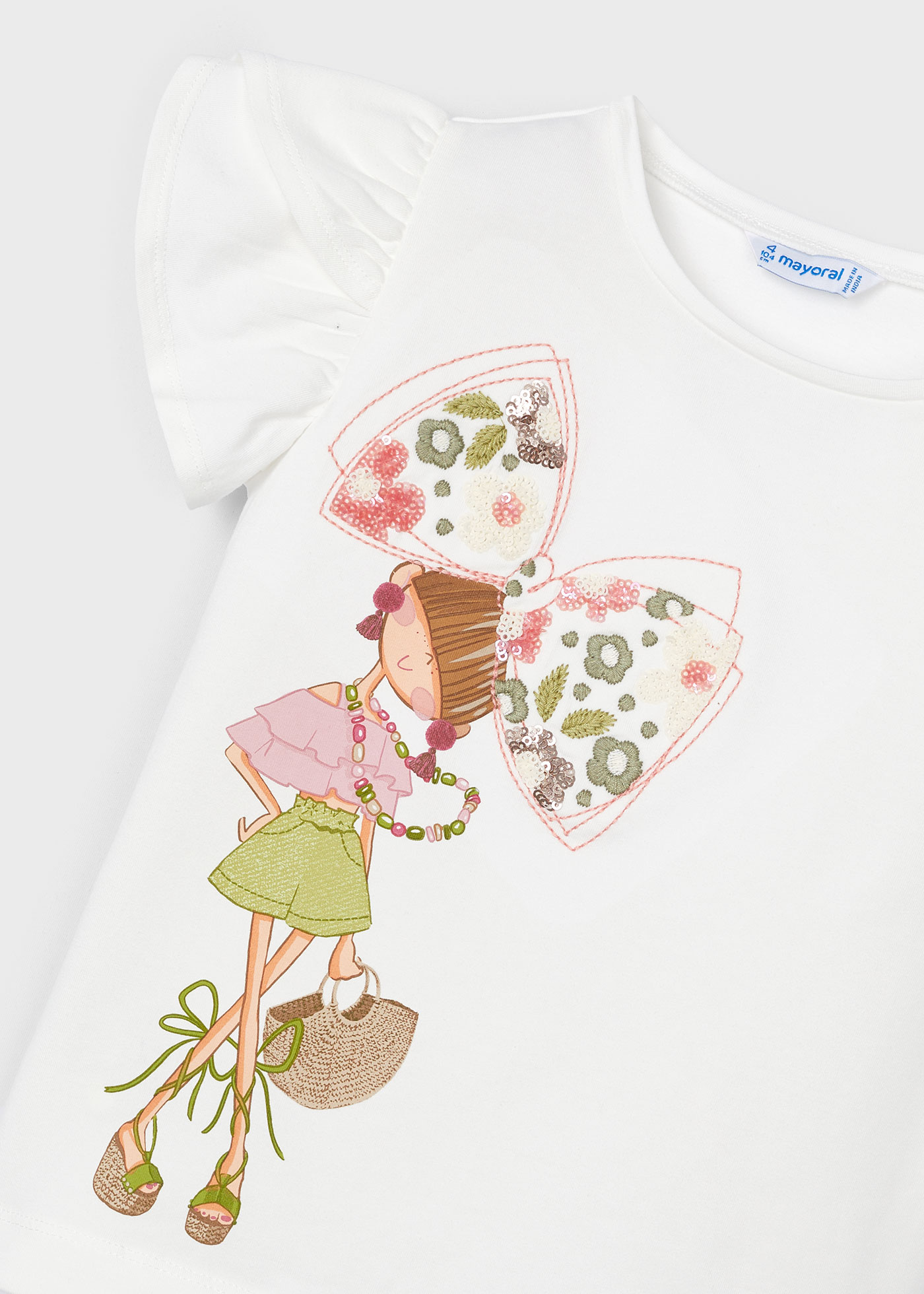 Camiseta feminina com estampa de maçã