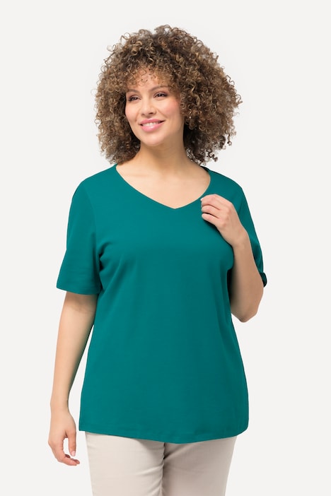 Shirt, doppellagige Vorderseite, Slim, Rundhals, Halbarm