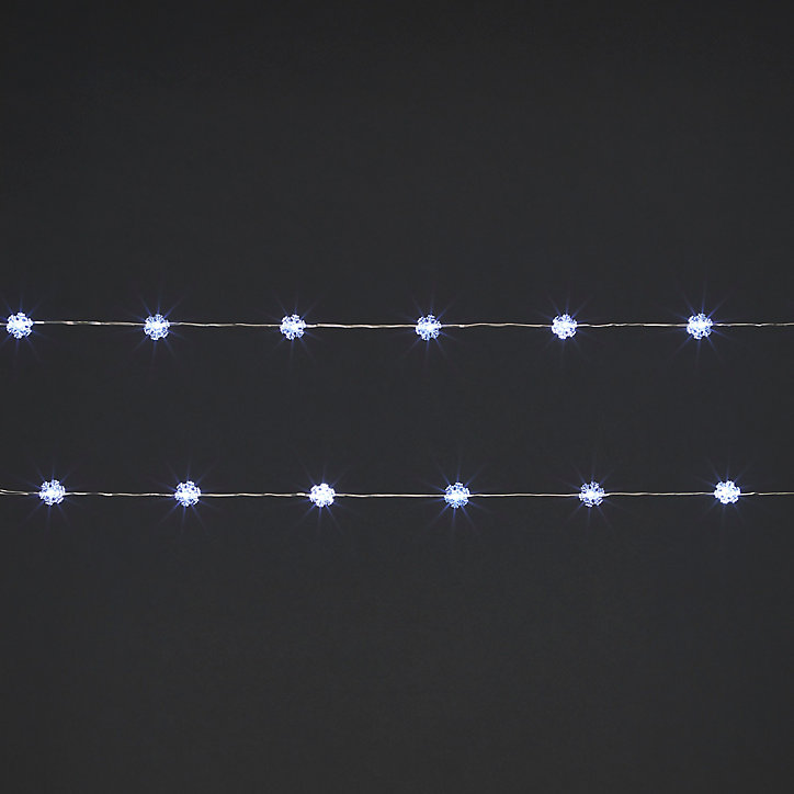 Guirlande lumineuse LED intérieure blanc froid câble argenté 1,8 m décor flocon