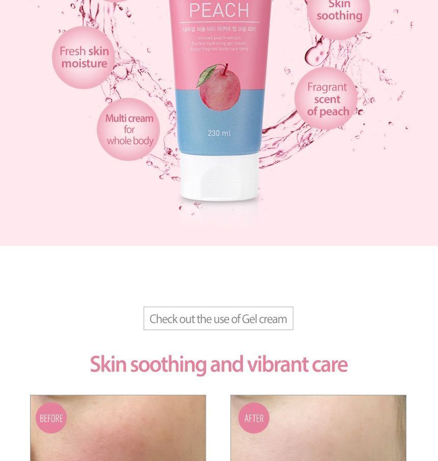 ROUND ME - Natural Vita Aqua Gel Cream Peach