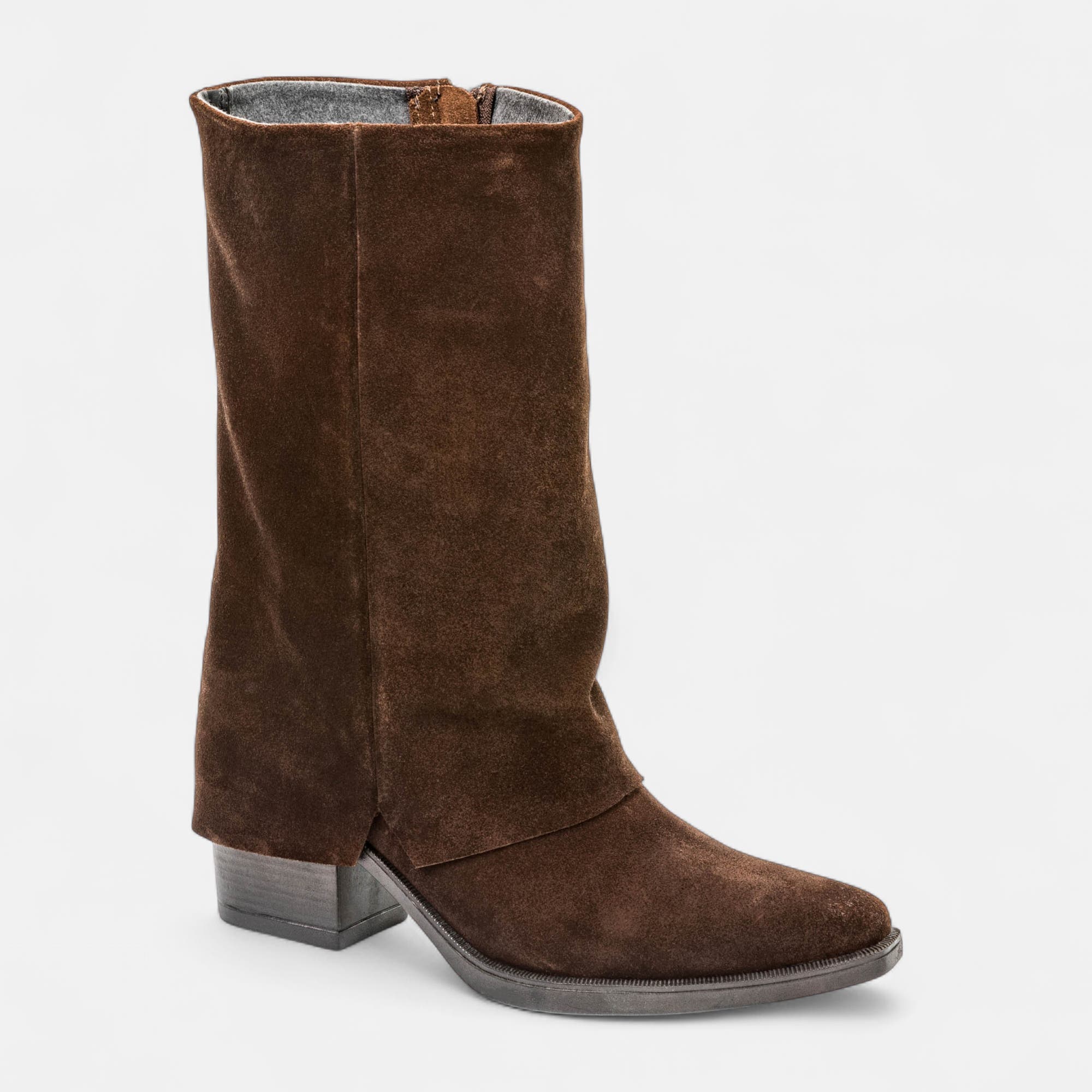 Bottines à talon Femme en cuir marron