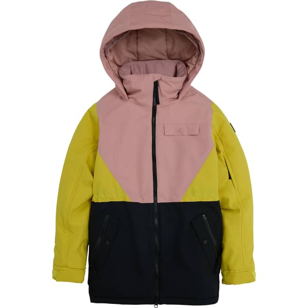 Veste snowboard BURTON GIRLS' KHIONE 2L JACKET POWDER BLUSH/SULFUR/TRUE BLACK