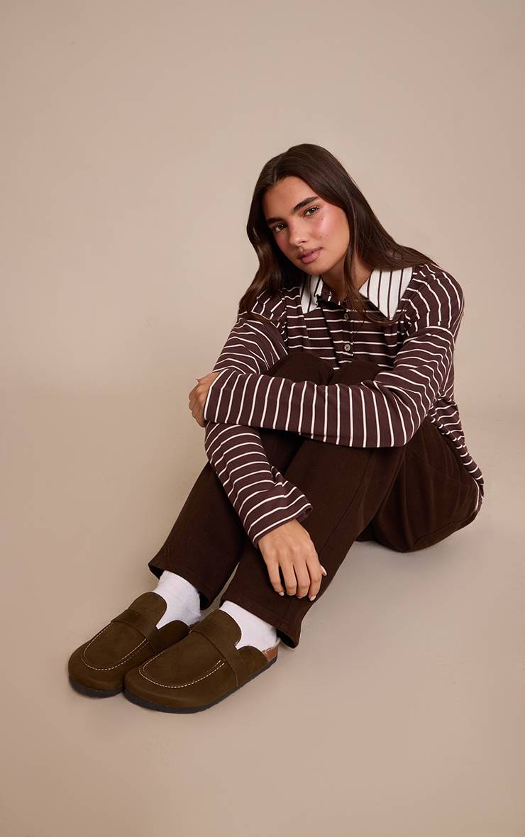 Vert Olive Mules En Synthétique Doublées De Synthétique