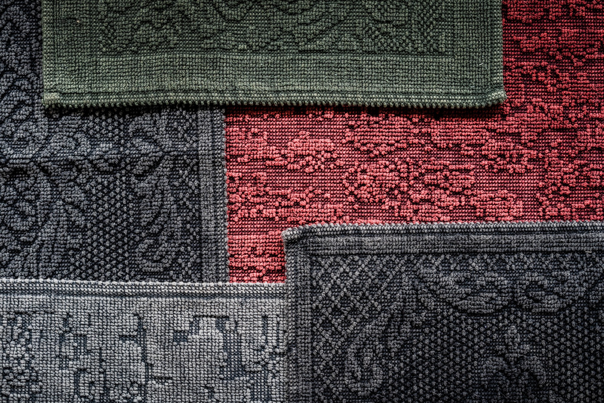 Badematte 'Izmir' aus Baumwolle, Ornament grau, 60 x 50 cm & 120 x 70 cm von fischer's lagerhaus