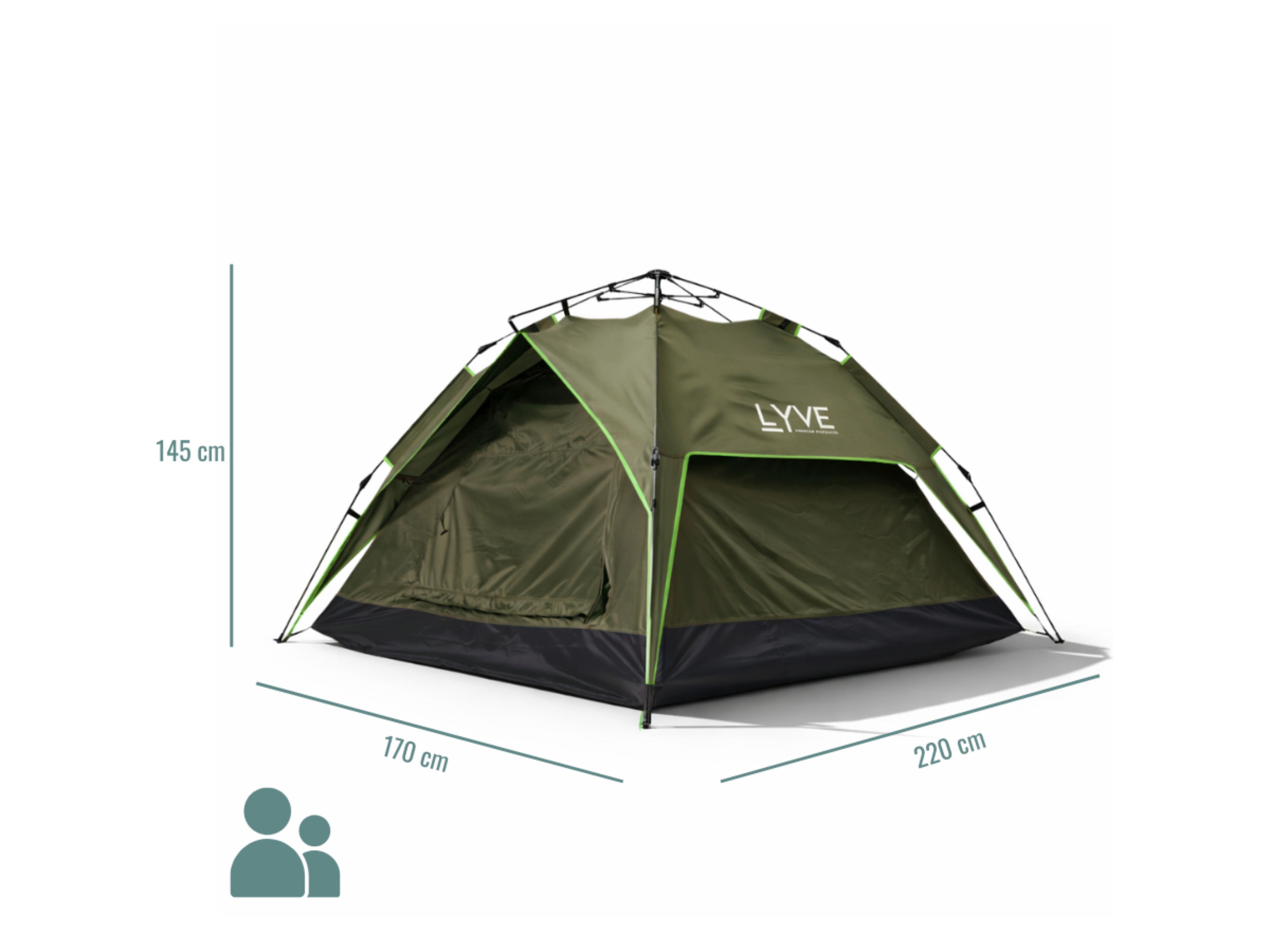 Lyve 2-persoons Pop-up tent - Green