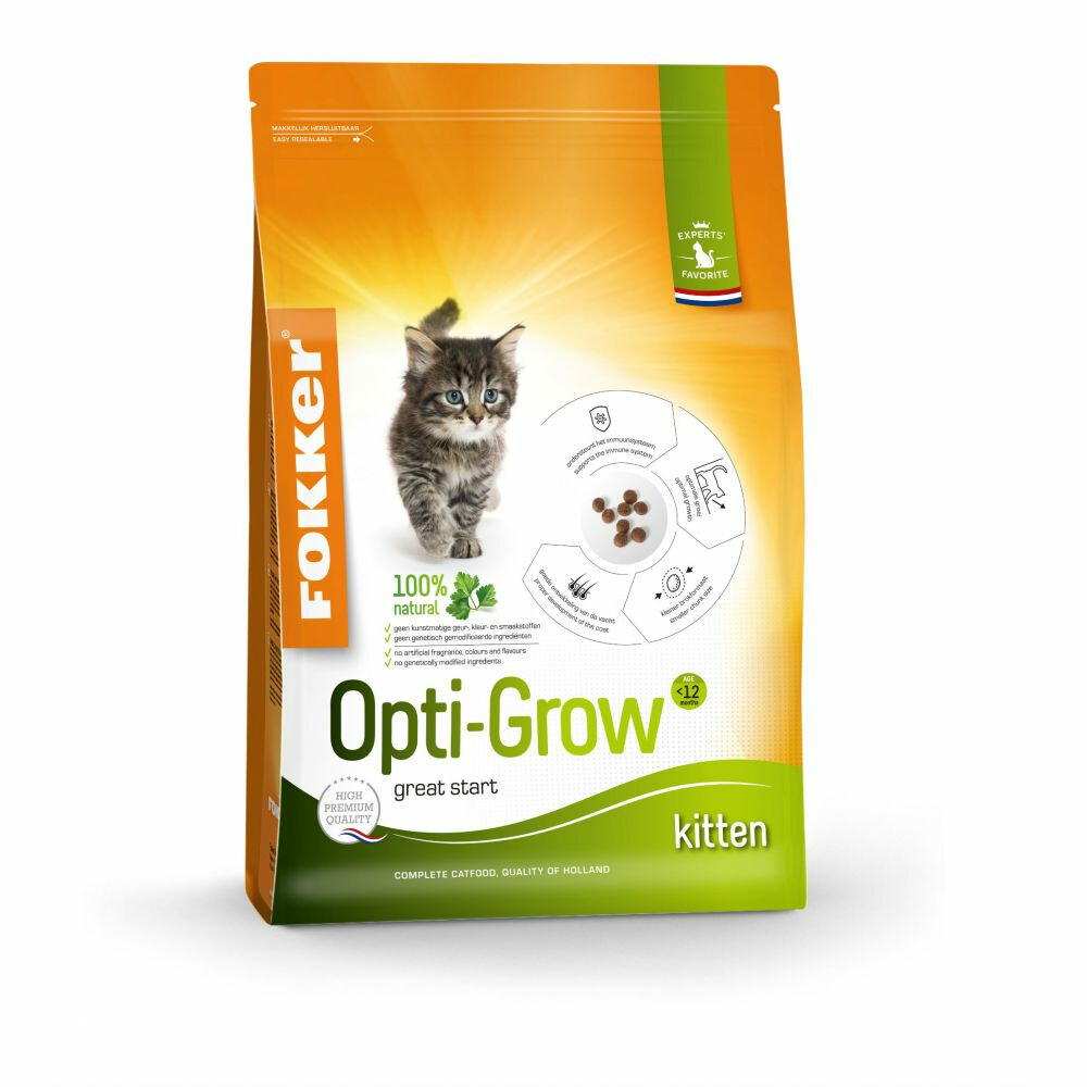 Fokker Opti Grow Kitten Kattenvoer Gevogelte2,5 kg