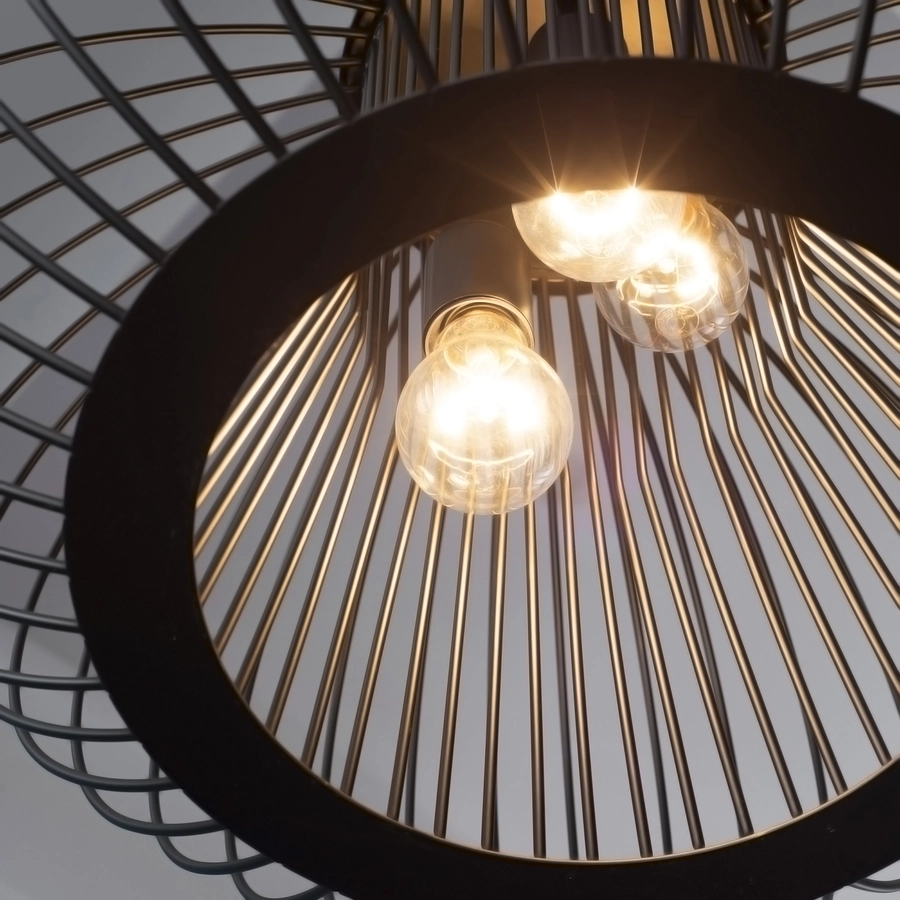 HOMCOM Deckenleuchte mit höhenverstellbarem Kabel schwarz