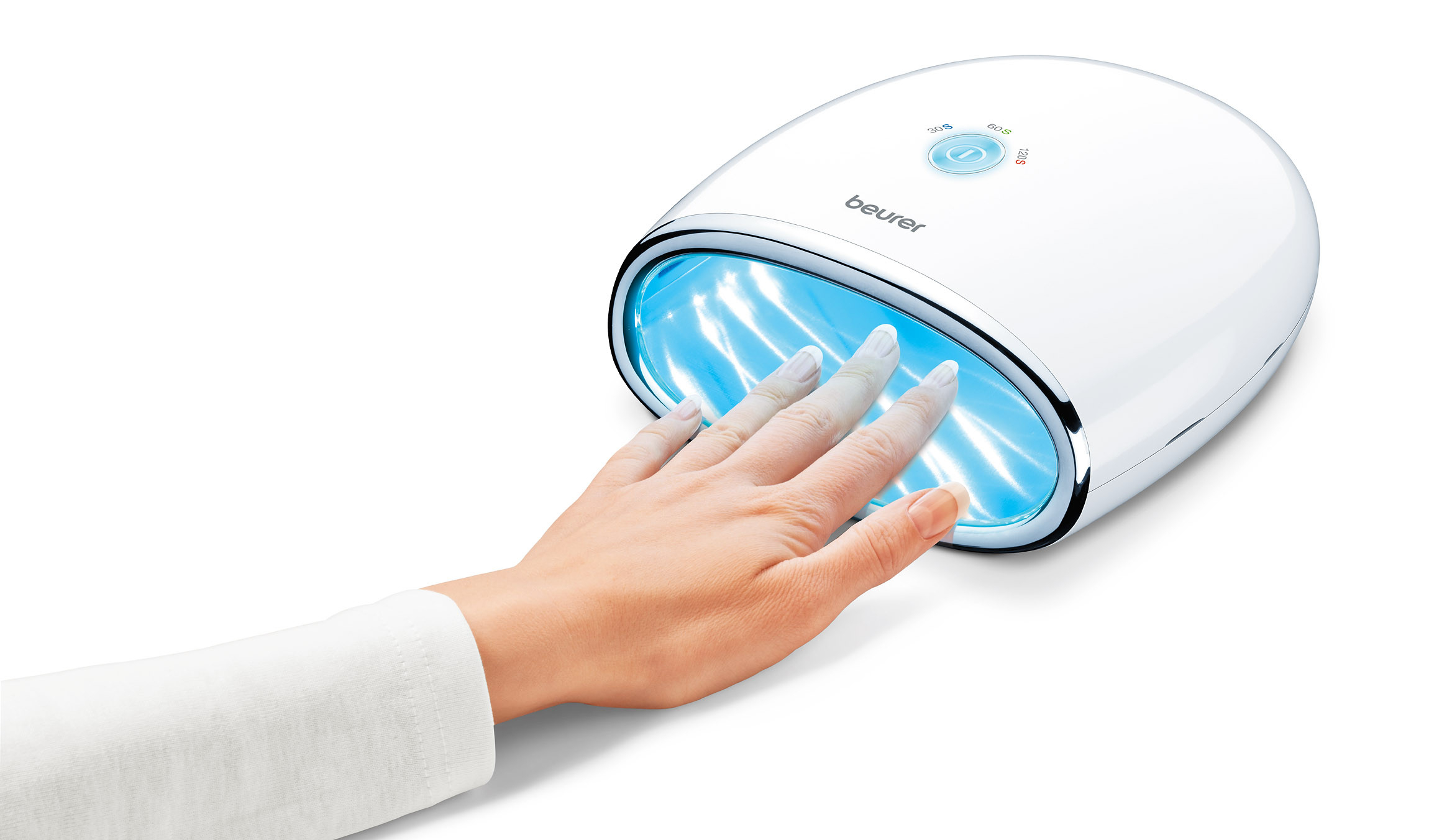 LED UV Nagellampe Nageltrockner Lichthärtungsgerät mit Timer (57101) - Weiss / Silber