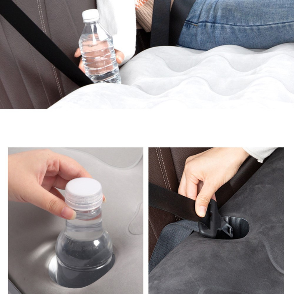 (175x80cm) Aufblasbare Auto Bett Luftmatratze mit elektronischer Luftpumpe für Autorücksitz inkl. 2 Kissen - Schwarz