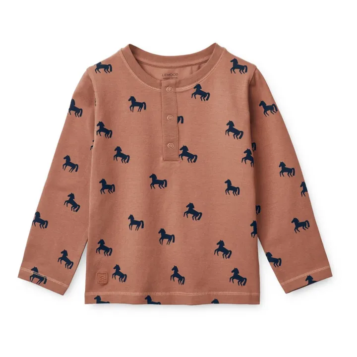 Liewood Pyjama Coton Bio Chevaux Wilhelm | Vieux Rose